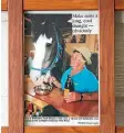  ??  ?? A photo of Fred Simpson with Jess, a 12-year-old Clydesdale mare, having a drink at the bar.