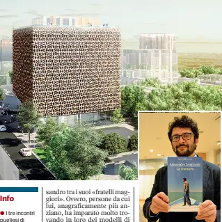  ??  ?? Info
● I tre incontri pugliesi di Giovanni Accardo sul libro «Langer Leogrande: Dialogo sull’Albania» si tengono oggi a Taranto (Palazzo di città, ore 17.30) con Silvia Godelli, Salvatore Romeo e Giulia Galli; domani a Lecce (Feltrinell­i, ore 18.30) con Ilaria Papa e Genc Lafe; sabato a Bari (Feltrinell­i, ore 17) con Gabriella Falcicchio e Fabrizio Versienti.
In alto, il «Cubo» di Stefano Boeri per il Bloku di Tirana: lo skyline della capitale cambia. Sopra, Leogrande. Sotto, Langer