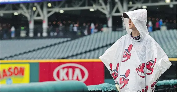  ?? AP PHOTO ?? For the second day in a row, the game between the Jays and Indians in Cleveland was postponed due to inclement weather. They will play a doublehead­er on May 3.