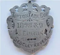  ??  ?? A medal struck for J. Evans 1898/9