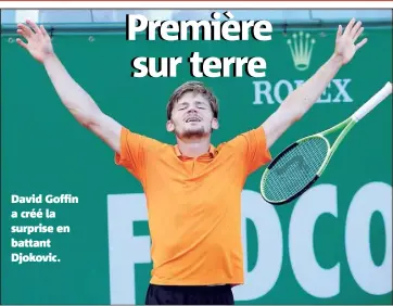  ??  ?? David Goffin a créé la surprise en battant Djokovic.