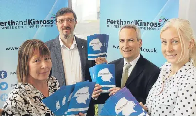  ??  ?? Lynne Mccabe, Business Gateway, Corrado Mella, Federation of Small Businesses, Alan Graham, business developmen­t team leader, Perth and Kinross Council, and Vicki Unite, chief executive, Perthshire Chamber of Commerce.