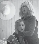  ??  ?? Laurie Strode (Jamie Lee Curtis) and her daughter, Karen (Judy Greer), are prepared for Michael’s return in the “Halloween” sequel.