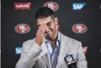  ?? David J. Phillip / Associated Press ?? Jimmy Garoppolo completed 20 of 33 passes for 334 yards in Sunday’s win.