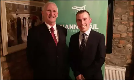  ??  ?? Fintan Malone and John Sheridan, running for FF in the local elections.