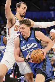  ?? Kevin Kolczynski/Associated Press ?? Magic forward Franz Wagner had 17 points and six rebounds in Orlando’s win over Phoenix.