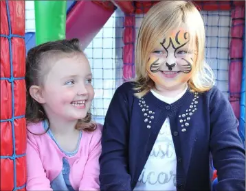  ??  ?? Ellie Finnegan and Abbie Dorian at the fun day to celebrate the new-look Londis Store in Bellurgan.