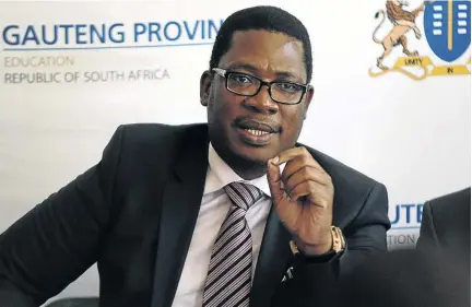  ?? / VATHISWA RUSELO ?? Gauteng education MEC Panyaza Lesufi says if he had his way, all pupils would undergo drug testing before being admitted at high school.