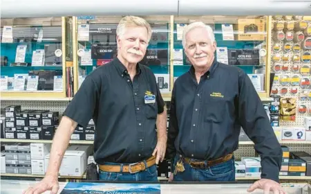  ?? WILLIE J. ALLEN JR./ORLANDO SENTINEL ?? Steve Rausch and brother Mike Rausch are preparing for shoppers during the holiday season at Colonial Photo & Hobby.