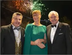  ??  ?? Cllr George Lawlor, Mayor of Wexford; Dr Mary Kelly, Chairperso­n of Wexford Festival Opera and RTE’s Marty Whelan at the opening of last year’s Wexford Festival Opera.