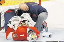  ?? WILFREDO LEE/AP ?? Florida Panthers Roberto Luongo is out again after missing much of last season as well. He had a .928 save percentage and a 2.61 goals against average in 15 games this season.