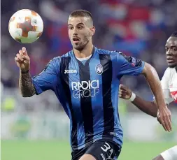  ??  ?? Esterno Spinazzola in campo contro il Lione in Europa League