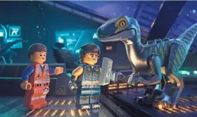  ?? ASSOCIATED PRESS ?? The characters Emmet, left, and Rex Dangervest, both voiced by Chris Pratt, in a scene from "The Lego Movie 2: The Second Part."