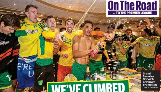  ?? JASON DAWSON ?? Grand Canaries: Norwich celebrate promotion