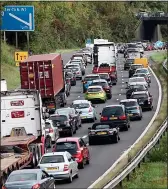  ??  ?? TRAPPED: The M3 near Winchester yesterday