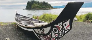  ??  ?? A canoe rests on the shoreline in Haida Gwaii — a place of beauty and serenity 700 km northwest of Vancouver.
