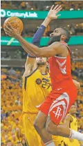  ?? PRESS RICK BOWMER/ASSOCIATED ?? The Rockets’ James Harden scored 24 points to power Houston to a 100-87 win Sunday over the Jazz. Houston leads the series 3-1.