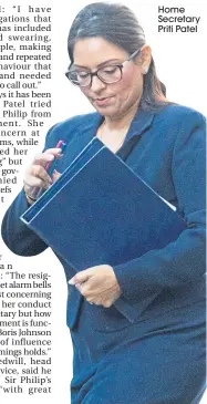  ??  ?? Home Secretary Priti Patel