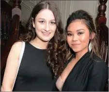  ??  ?? Laura Foley and Dhenise Bacalso met up at the Knocknagre­e GAA Victory Dinner Dance in the Killarney Avenue Hotel.