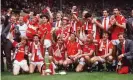  ?? Photograph: Mark Leech/Getty Images ?? Manchester United celebrate their 1985 FA Cup final win over Everton, in an era before success became expected at the club.