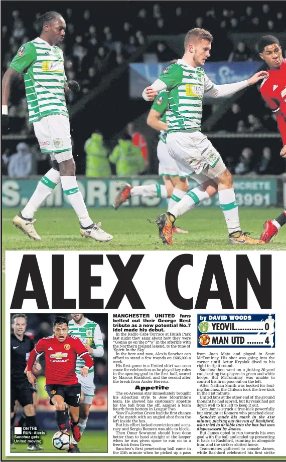  ??  ?? ON THE RUN: Alexis Sanchez gets United moving