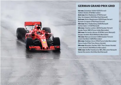  ?? AFP ?? Sebastian Vettel topped qualifying with a devastatin­g final lap in his Ferrari to pip Valtteri Bottas to second spot. —