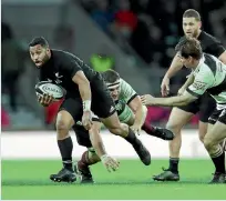  ?? PHOTO: PHOTOSPORT ?? Lima Sopoaga, seen here playing on the All Blacks northern tour late last year, is leaving New Zealand rugby behind for Wasps in England.