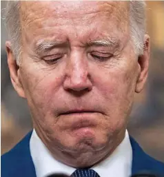  ?? ?? Grief: An emotional Joe Biden in address yesterday