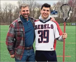  ?? Contribute­d photo ?? New Fairfield lacrosse player Zachary Diehl with his father, Don.