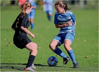  ?? PHOTO: PHILLIP ROLLO/FAIRFAX NZ ?? Briar Luff is leading the golden boot race within the Tasman United squad, scoring 10 times already this season.