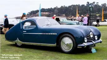  ??  ?? Talbot-lago was built for the zipper king