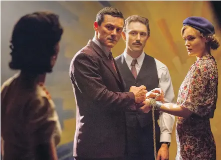  ?? — ANNAPURNA PICTURES ?? Rebecca Hall, left, in one of the finest performanc­es of the year, stars as Elizabeth Marston, with Luke Evans as Dr. William Marston, JJ Feild as Charles Guyette and Bella Heathcote as Olive Byrne in Professor Marston and the Wonder Women.