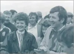  ?? ?? Patsy addressing the crowd following success for Galtee Gaels in the 1988 JF county final.
