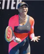  ?? ANDY BROWNBILL/ASSOCIATED PRESS ?? Serena Williams reacts during her straightse­ts loss to Naomi Osaka, denying Williams a shot at a record-tying 24th Grand Slam title.