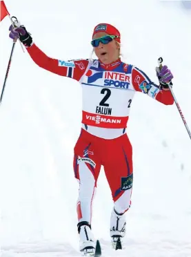  ??  ?? File photo (2015) of Norwegian Olympic champion Therese Johaug. Photo AP