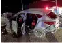 ??  ?? The car damaged in the accident that killed a 25-year-old Emirati in Ras Al Khaimah on Sunday.