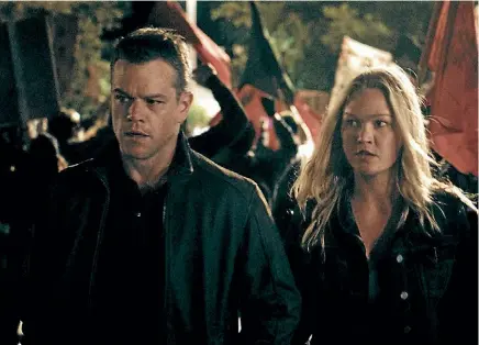  ??  ?? Matt Damon and Julia Stiles return for more action and thrills in Jason Bourne.