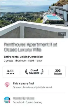  ?? / ARCHIVO ?? Hospitalid­ad. Los alquileres a corto plazo proliferan en Puerto Rico.