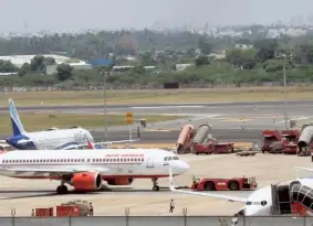  ?? B. VELANKANNI RAJ ?? A vast facility: Air India, Alliance Air, and Vistara operate their flights from the T4 terminal, while IndiGo, Akasa, and SpiceJet handle flights from T1.