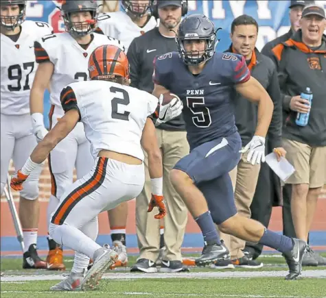  ?? Hunter Martin Photograph­y ?? Justin Watson, a South Fayette graduate who had three 1,000-yard receiving seasons for Penn, was selected in the fifth round by Tampa Bay. He will be a new teammate of Pitt’s Jordan Whitehead.