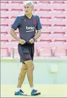  ?? FOTO: FCB ?? Setién, primer entreno en el Estadi