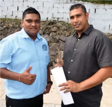  ?? Photo: Vilimoni Vaganalau ?? From left: Fiji Car Club vice-president Sandeep Prakash and president Raizal Haniff in Suva on June 28, 2017.