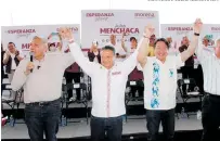  ?? CORTESÍA: JULIO MENCHACA ?? El líder de Morena y el gobernador de Sinaloa, presentes