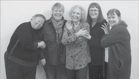  ?? CHRIS YOUNG, THE CANADIAN PRESS ?? Joice Guspie, (left to right) Darlene Lawson, Billie Stone, Lynn Zimmer and Martha Ireland, original founders of Toronto’s Interval House, an emergency shelter for women.