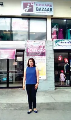  ??  ?? Outside View of the newly opened mini mall J Square Bazaar at Corrales Avenue posing outside was the owner in royal blue dress Ms. Juvy Calibadan.