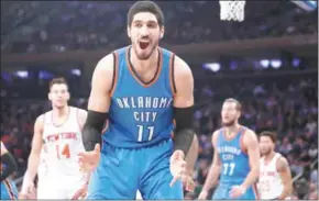  ?? MICHAEL REEVES/AFP ?? Oklahoma City Thunder centre Enes Kanter has claimed he was detained at Bucharest airport at the weekend.