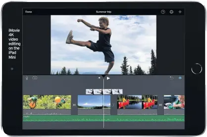  ??  ?? iMovie 4K video editing on the iPad Mini