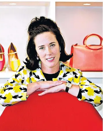  ??  ?? Kate Spade, who was best known for her sleek designer handbags, was found dead in her Manhattan home yesterday morning