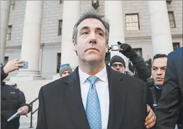  ?? JULIE JACOBSON/AP ?? President Trump called Michael Cohen a “weak person” trying to get a lighter sentence.