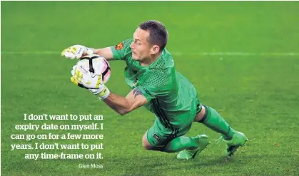  ?? Picture / Photosport ?? Glen Moss has been a reliable shot-stopper for the Phoenix over 199 A-League matches.